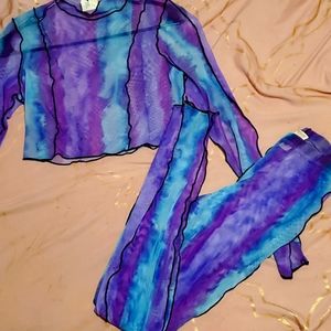 See through pants set